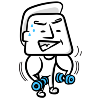 exercice plus blanc homme dessin animé png