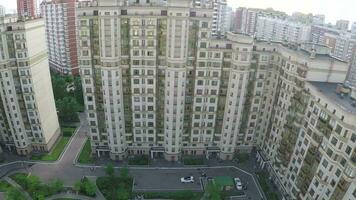 Aerial view of sleeping buildings and complexes with yard and playground video