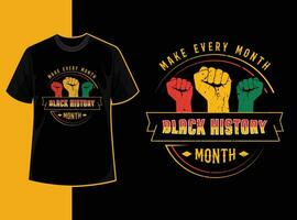 Typography vintage black history month t shirt design with black history quote and vector shape