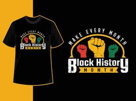 Typography vintage black history month t shirt design with black history quote and vector shape