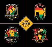 Black history month t shirt design bundle template set with black history quote and vector shape