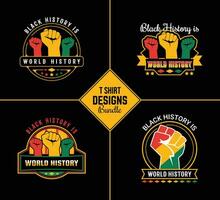 Black history month t shirt design bundle template set with black history quote and vector shape