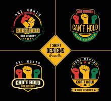 Black history month t shirt design bundle template set with black history quote and vector shape