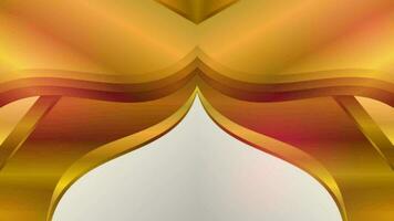 Luxury abstract background animated. golden curve lines along with islamic new year concept. video