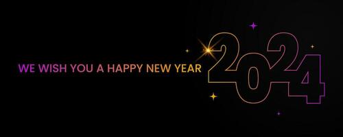 We wish you a Happy New Year 2024 Background Design. Greeting Card, Banner, Poster. Vector Illustration.