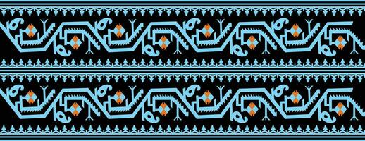 Jamdani sari border pattern design. Vector seamless fabric pattern design.