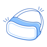 virtuell verklighet glasögon virtuell verklighet ikon klotter stil png