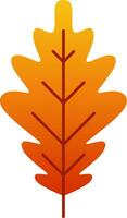 autumn oak leaf vector illustration. Simple fall season oak leaf icon with gradient color. Autumn graphic resource for icon, sign, symbol or decoration. Fall season leaf icon for design cozy and hygge