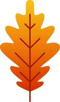 autumn oak leaf vector illustration. Simple fall season oak leaf icon with gradient color. Autumn graphic resource for icon, sign, symbol or decoration. Fall season leaf icon for design cozy and hygge