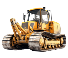 bulldozer PNG bouw machinerie transparant achtergrond ai gegenereerd