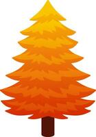 Autumn pine vector illustration. Fall season pine icon with gradient color. Fall season pine tree for autumn icon, sign, symbol or decoration. Christmas tree in autumn for design forest and plant