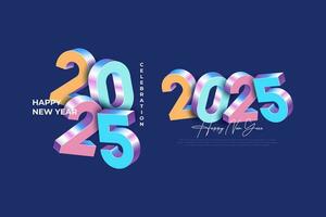 contento nuevo año 2025 diseño modelo. 2025 nuevo año celebracion concepto para saludo tarjeta, bandera y enviar modelo vector