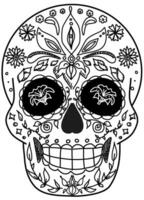 cute Sugar skull ,Day of the dead. isolated on white background. vector