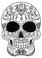 vector  Sugar skull isolated on white background. Day of the dead. Design element