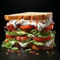 ultra realistic photography white background sandwiches photo