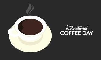 Flat International Day of Coffee Design Background Concept vector