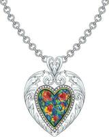 Jewelry design vintage heart set with black opal white gold pendant hand drawing and painting make graphic vector. vector