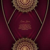 Red background with mandala ornament vector