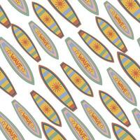 Seamless pattern with surfboards vector