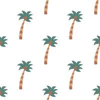 Seamless pattern with green palm trees vector