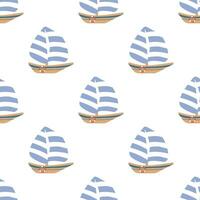 Seamless pattern with yachts vector