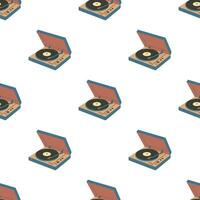 Seamless pattern Retro Vinyl player record vector