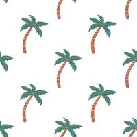 Seamless pattern with green palm trees vector