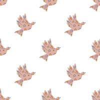 Seamless pattern with Dove bird isolated cartoon vector