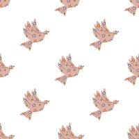 Seamless pattern with Dove bird isolated cartoon vector