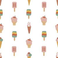 Seamless pattern with ice cream vector