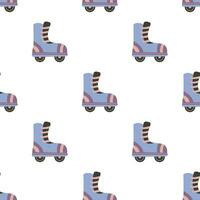 Seamless pattern with roller skates vector