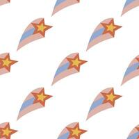 Seamless pattern with rainbow and flying stars vector