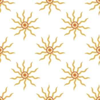 sin costura modelo con soles verano psicodélico vector