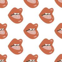 Seamless pattern with lips. vector
