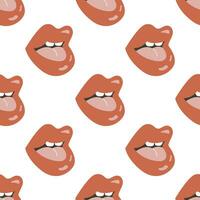 Seamless pattern with lips. vector