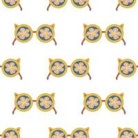 Seamless pattern with sunglasses vector