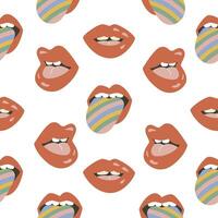 Seamless pattern with lips. vector