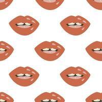 Seamless pattern with lips. vector
