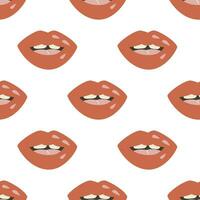 Seamless pattern with lips. vector