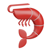 3d rendering shrimp isolated useful for food, allergen, allergy, disease and antigen design element png