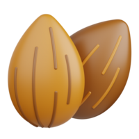 3d rendering almond isolated useful for food, allergen, allergy, disease and antigen design element png