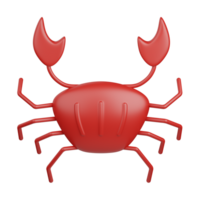 3d renderen krab geïsoleerd nuttig voor voedsel, allergeen, allergie, ziekte en antigeen ontwerp element png