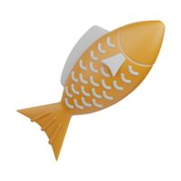 3d rendering fish isolated useful for food, allergen, allergy, disease and antigen design element png