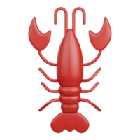 3d rendering lobster isolated useful for food, allergen, allergy, disease and antigen design element png