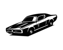 1969 esquivar súper abeja coche. aislado blanco antecedentes demostración desde frente en derivado estilo. mejor para logo, insignia, emblema, icono, pegatina diseño, coche industria, camiseta diseño. disponible en eps 10 vector