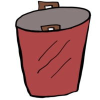 illustration icon of a trashcan red png