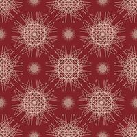 Vector seamless vintage pattern of abstract lace flowers on red background