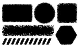 collection of black grunge brush strokes of various shapes vector