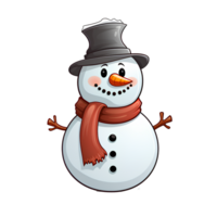 Ai generated cute snowman png