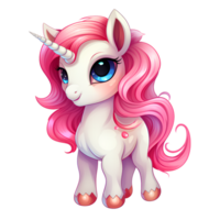 Ai generated cute unicorn png